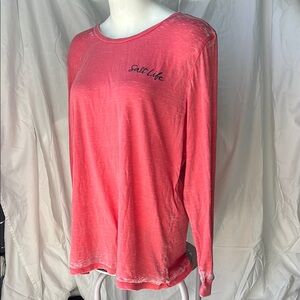 Salt Life Coral Long Sleeve Burnout Graphic Tee